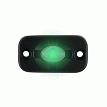 Load image into Gallery viewer, Product shot of Heise Aux Light Pod in Green. Uninstalled, lit green light on white background.
